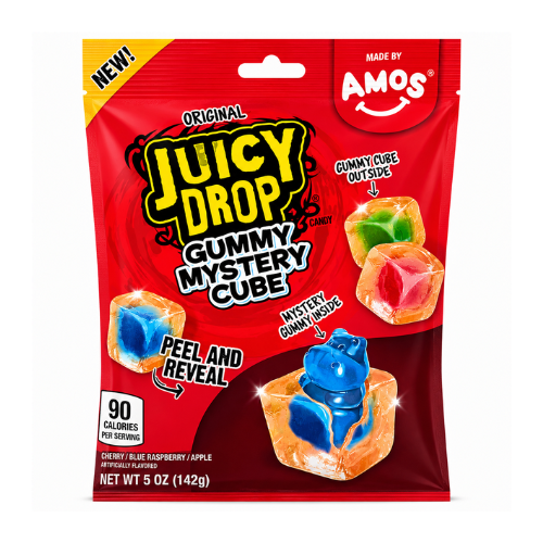 Amos Juicy Drop Gummy Mystery Cube 142g - 12 Pack