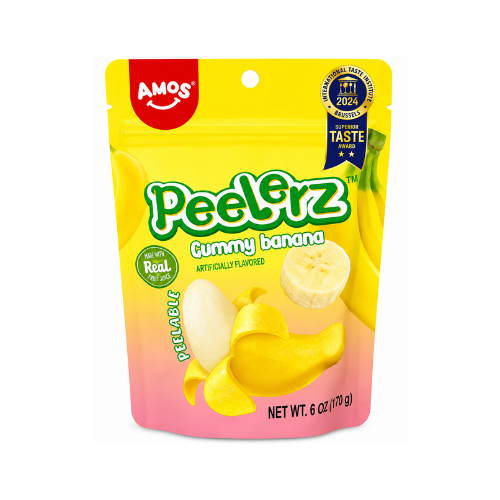 Amos Peelerz Gummy Banana Candies 170g - 12 Pack