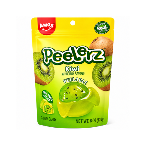 Amos Peelerz Gummy Kiwi 170g - 12 Pack