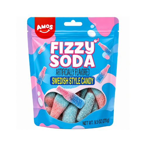 Amos Swedish Style Fizzy Soda 270g - 12 Pack