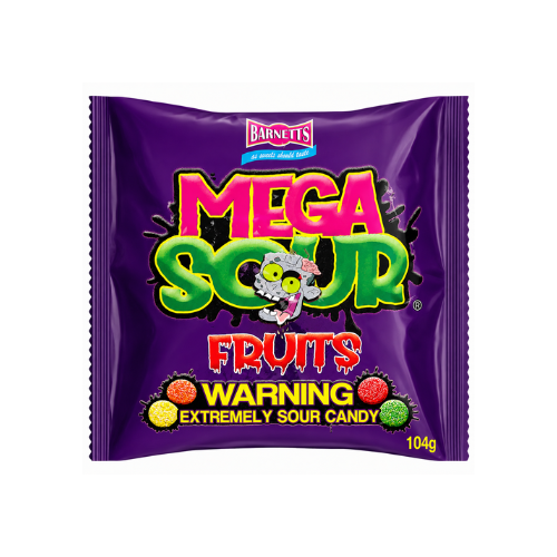 Barnetts Mega Sour Fruits UK 104g - 12 Pack