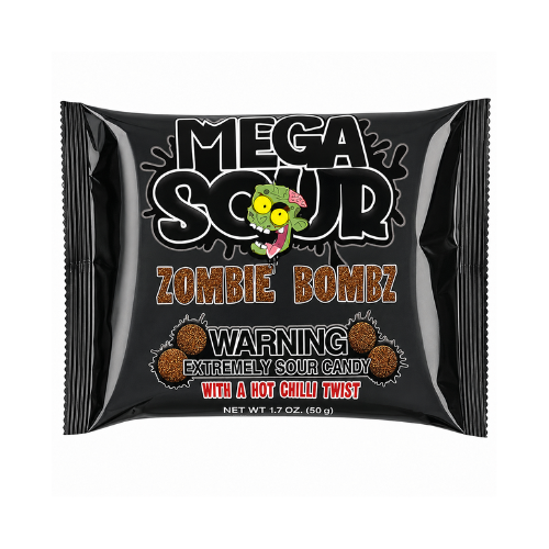 Barnetts Mega Sour Zombie Bombs with a Hot Chili Twist 104g (UK) - 12 Pack