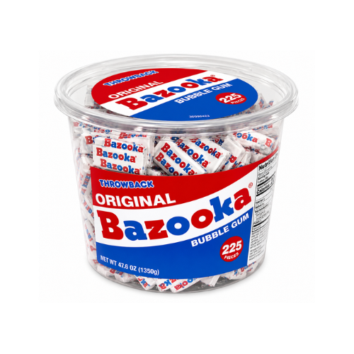 Bazooka Original Throwback Bubble Gum 225 Pieces - 1 Tub