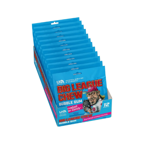 Big League Chew Bubble Gum-Curveball Cotton Candy 60g - 12 Pack