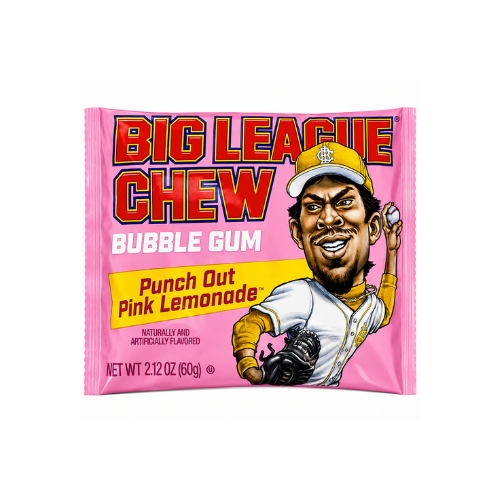 Big League Chew Punch Out Pink Lemonade 60g - 12 Pack