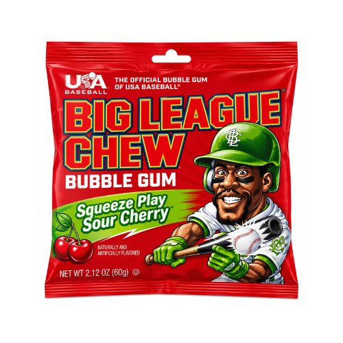 Big League Chew Sour Cherry Pouch 60g - 12 Pack