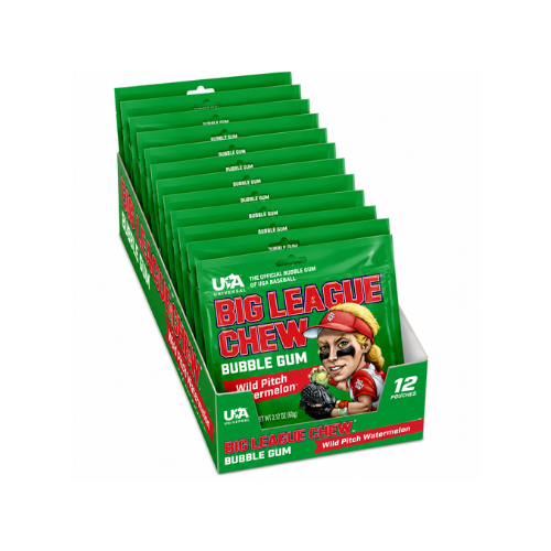 Big League Chew Bubble Gum-Wild Pitch Watermelon 60g - 12 Pack