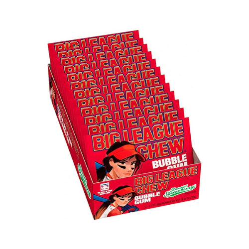 Big League Chew Bubble Gum Slammin' Strawberry 60g - 12 Pack