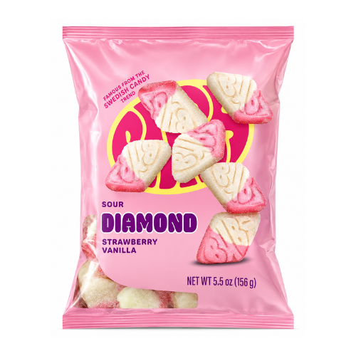 Bubs Sour Diamond Strawberry & Vanilla 156g - 8 Pack