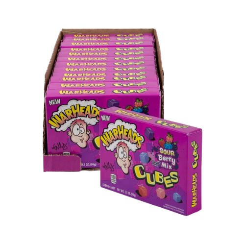 Warheads Sour Berry Mix Cubes 99g - 12 Pack