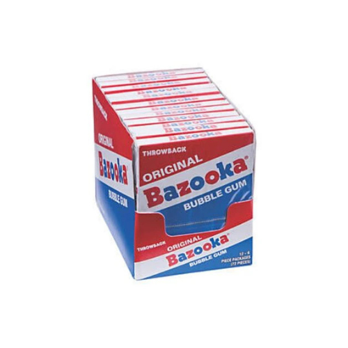 Bazooka Original Bubble Gum Throwback Mini Wallet Packs 36g - 12 Pack
