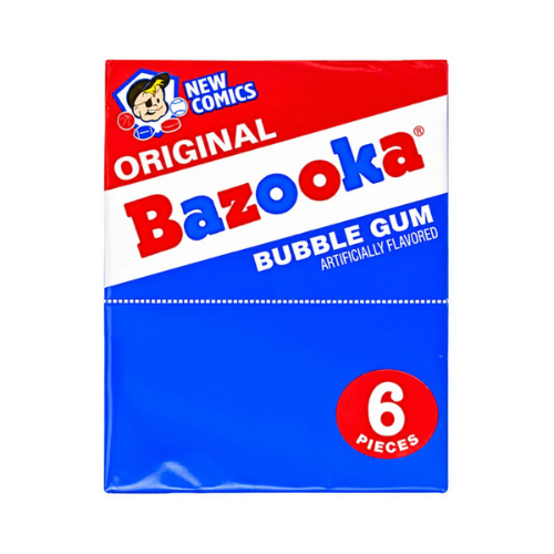 Bazooka Original Bubble Gum Throwback Mini Wallet Packs 36g - 12 Pack