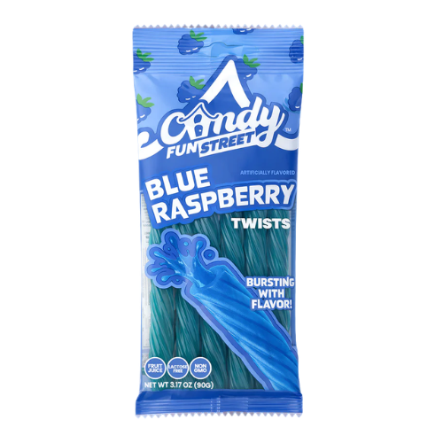 Candy Fun Street Blue Raspberry Twists 90g - 12 Pack
