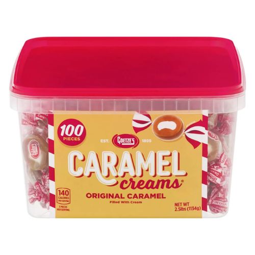 Caramel Creams - Original Caramel Filled with Cream (100 Pieces) - 1 Container