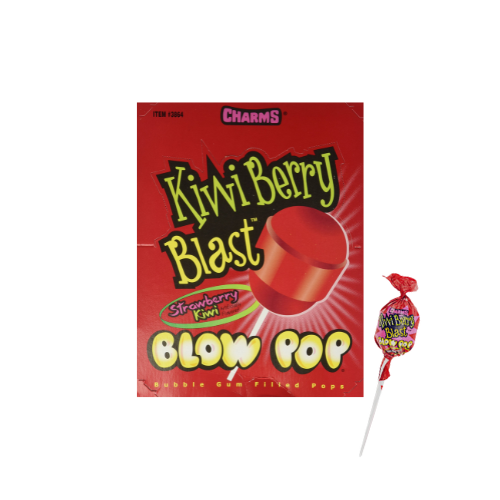 Charms Blow Pop Kiwi Berry Blast 18g - 48 Lollipops