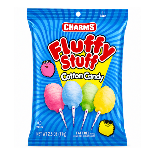 Charms Fluffy Stuff Cotton Candy 71g - 24 Pack