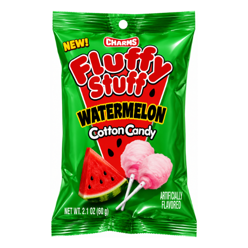 Charms Fluffy Stuff Watermelon Cotton Candy 60g - 12 Pack