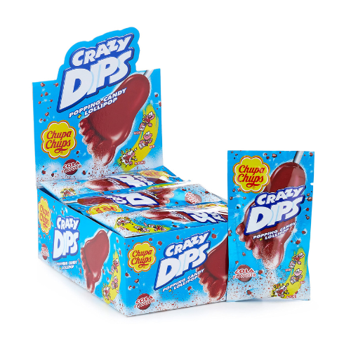 Chupa Chups Dips Crazy Cola Lollipops 14g - 24 Pack