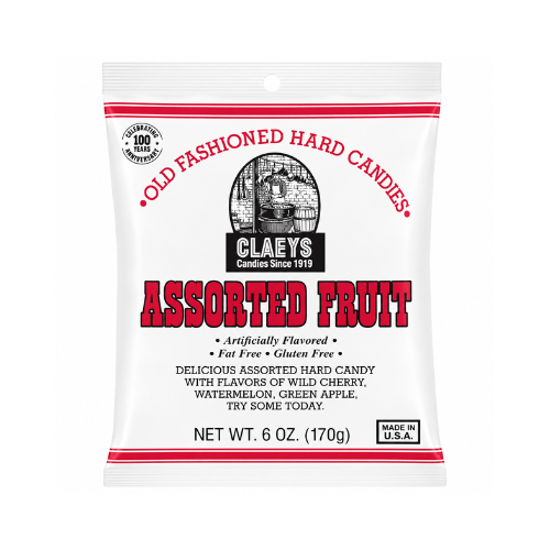 Claeys Assorted Fruit Old Fashioned Hard Candies 170g - 24 Pack