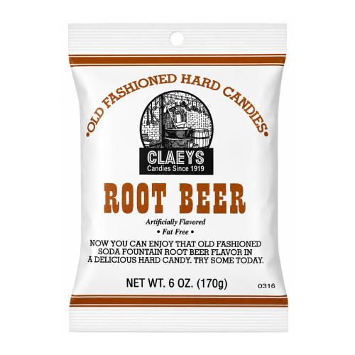 Claeys Root Beer Old Fashioned Hard Candies 170g- 24 Pack