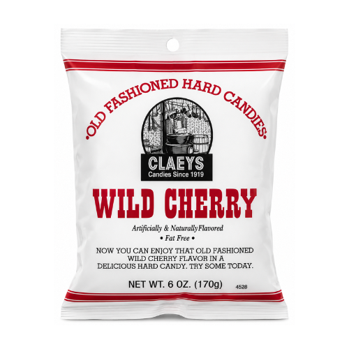 Claeys Wild Cherry Old Fashioned Hard Candies 170g - 24 Pack