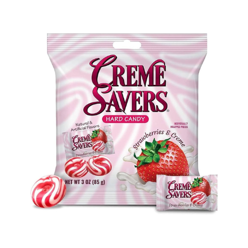 Creme Savers Strawberries & Creme 85g - 12 Pack
