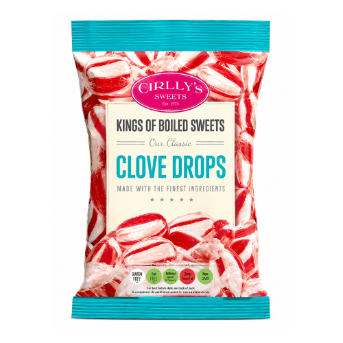 Crillys Sweets Clove Drops - Kings of Boiled Sweets 103g - 16 Pack