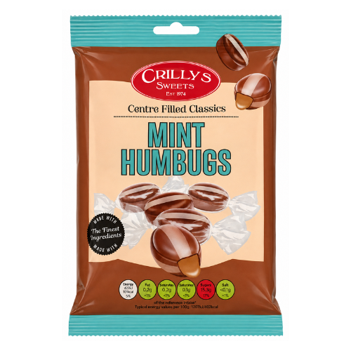 Crillys Sweets Mint Humbugs Centre Filled Classics 97g - 16 Pack