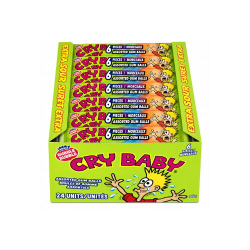 Cry Baby Bubble Gum 6 Piece Tube - 24 Pack