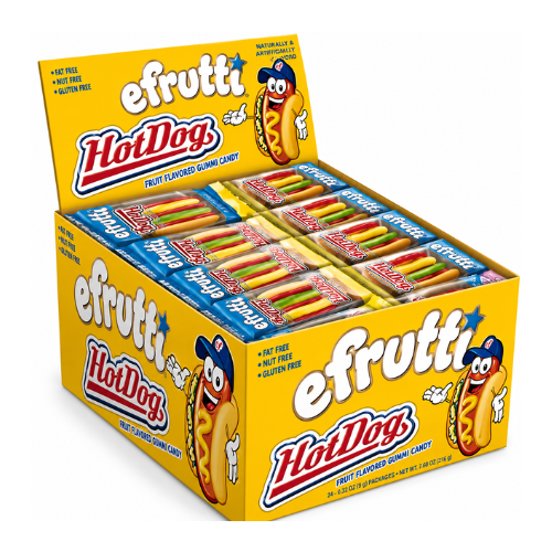 Efrutti Gummi Hot Dog 9g- 60 Pack