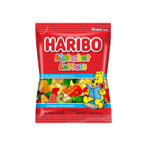 Haribo Candy - Alphabet Letters Gummi Candy 142g - 12 Pack