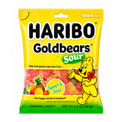 Haribo Goldbears Sour - Haribo Gummy Candy 142g - 12 Pack