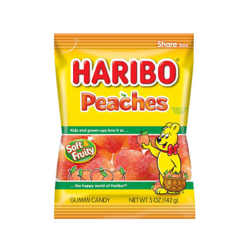 Haribo Peaches Gummy Candy 142g - 12 Pack