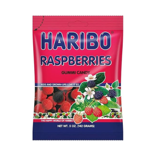 Haribo Raspberries Gummi Candy 142g - 12 Pack