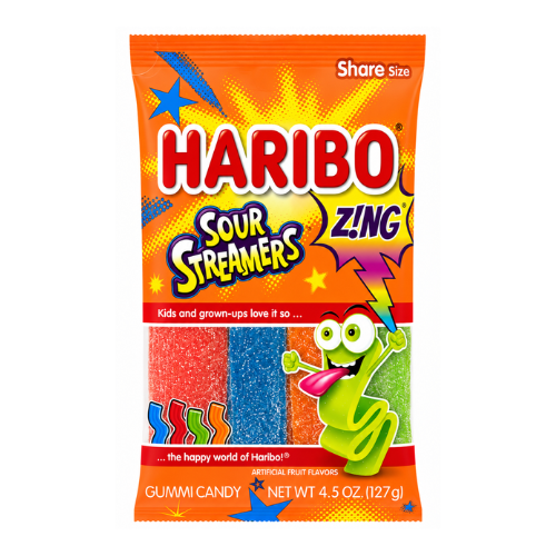 Haribo Zing Sour Streamers 204g - 12 Pack