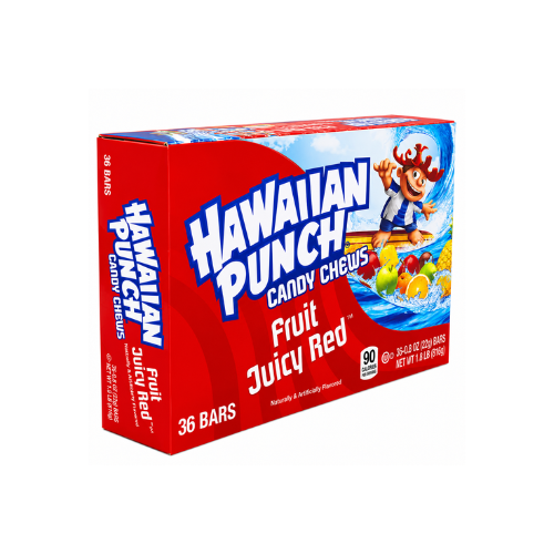 Hawaiian Punch Chew Bars Fruit Juicy Red 22g - 36 Pack