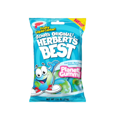 Herbert's Best Planet Gummi Candy Peg Bag 75g - 12 Pack