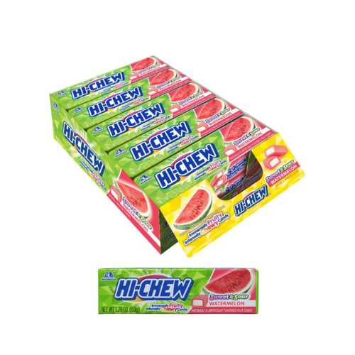 Hi-Chew Sweet & Sour Watermelon Fruit Chews 50g - 15 Pack