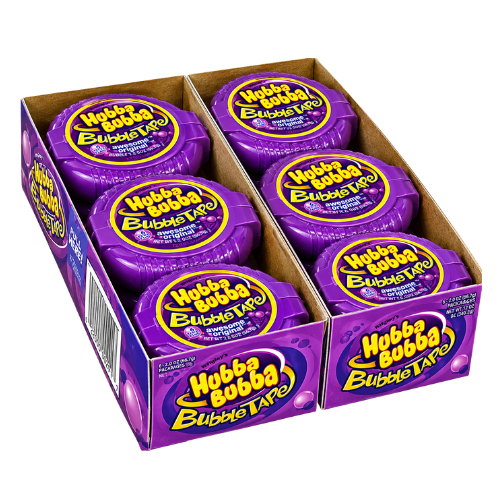 Hubba Bubba Bubble Tape Gushing Grape Bubble Gum 56g - 12 Pack