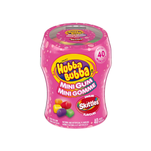 Hubba Bubba Skittles Mini Gum Bottle 40 Pieces 84g - 4 Pack