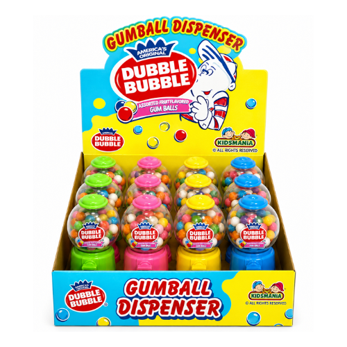 Kidsmania Dubble Bubble Mini Gumball Dispenser 1.41oz - 12 Pack