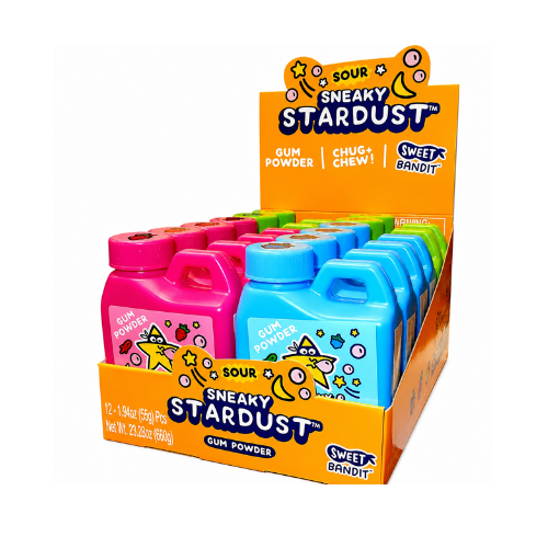 Kidsmania Sour Sneaky Stardust Bubble Gum 1.94oz - 12 Pack