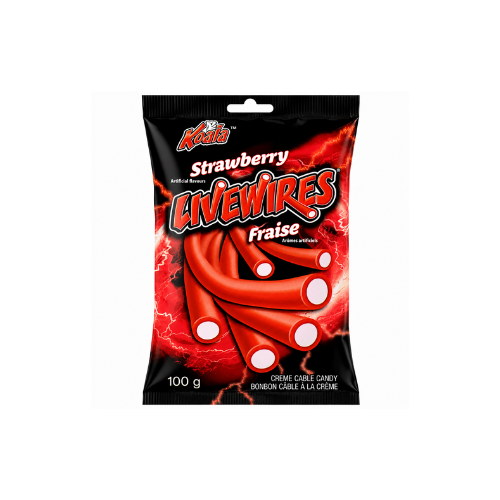 Koala Livewires Strawberry Cream Cables Candy 100g - 18 Pack