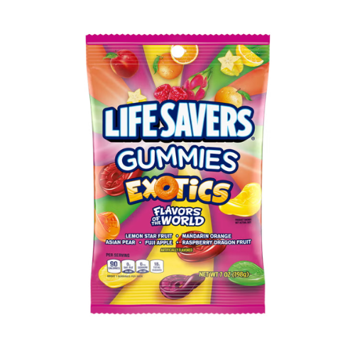 Lifesavers Gummies Exotics Candies 198g - 12 Pack