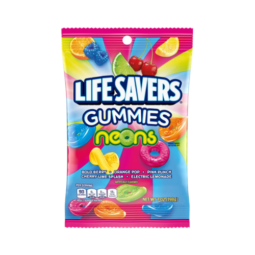 Lifesavers Gummies Neons Candies 198g - 12 Pack
