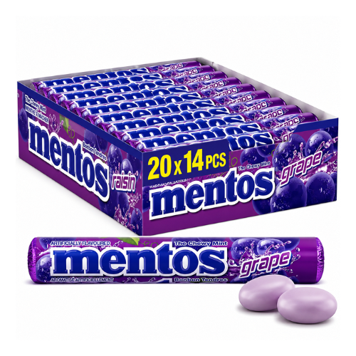Mentos Grape Rolls 37.4g - 20 Pack