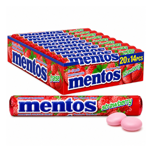 Mentos Strawberry 37g - 20 Pack