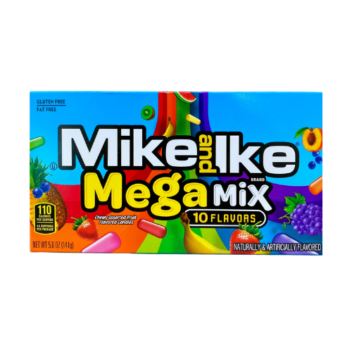 Mike and Ike Mega Mix 10 Flavors Candy Theater Box 120g - 12 Pack