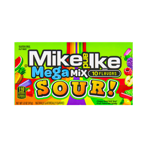 Mike and Ike Mega Mix Sour Candy 141g - 12 Pack