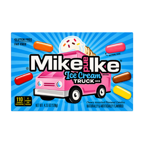 Mike and Ike Ice Cream Truck Mix Theatre Pack 120g - 12 Pack